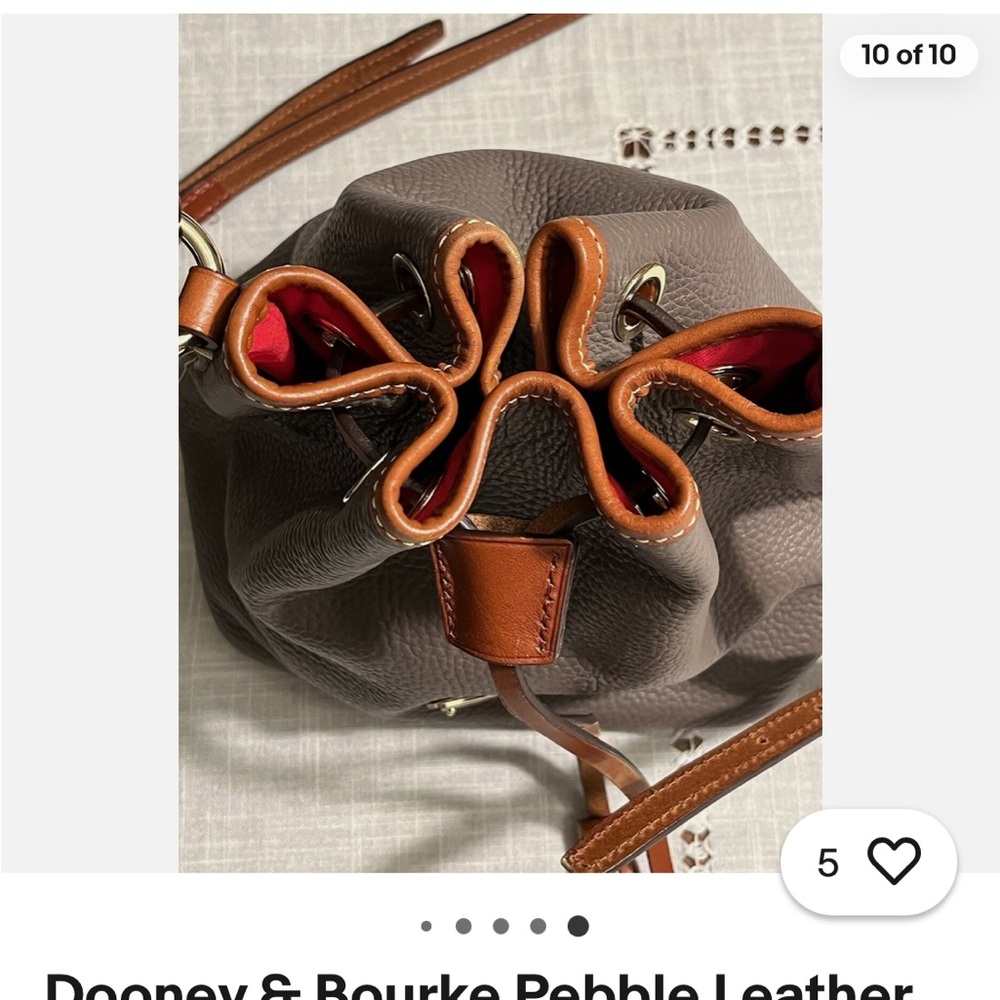 Dooney & Bourke Gray and Brown Leather Shoulder Bag - Picture 11 of 11